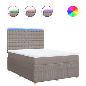 vidaXL Sommier à lattes de lit avec matelas Taupe 140x190 cm Tissu
