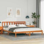 vidaXL Cadre de lit Marron cire 180 x 200 cm Bois massif en pin