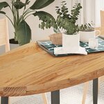 vidaXL Dessus de table 140x60x4 cm bois de chêne massif ovale