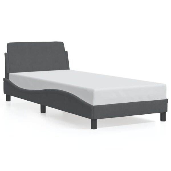 vidaXL Cadre de lit sans matelas gris foncé 90x190 cm velours