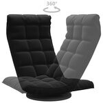 vidaXL Chaise de sol pivotante Noir Velours