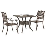 vidaXL Ensemble de tables de jardin 3 Pièces Bronze Aluminium coulé