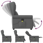 vidaXL Fauteuil inclinable de massage électrique gris foncé tissu