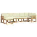 vidaXL Ensemble de canapés d'extérieur 7 Pièces Blanc et crème Polyester