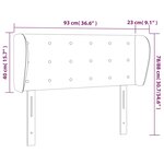 vidaXL Tête de lit avec oreilles Gris foncé 93x23x78/88 cm Velours