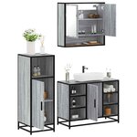 vidaXL Ensemble de meubles de salle de bain 3 Pièces Sonoma gris