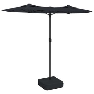 vidaXL Parasol de jardin à double tête noir 316x145 cm