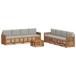 vidaXL Ensemble de canapés d'extérieur 9 pc Naturel et gris clair