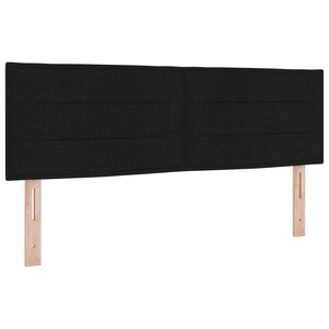 Tête de lit design lignes noir 140 cm en tissu