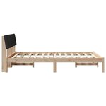 vidaXL Cadre de lit Marron et noir 160 x 200 cm Bois massif en pin