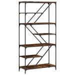 vidaXL Bibliothèque chêne fumé 91x36x176 cm bois ingénierie et acier