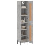 vidaXL Buffet haut Gris béton 34 5x34x180 cm Bois d'ingénierie