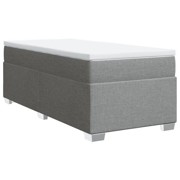 vidaXL Sommier à lattes de lit et matelas Gris clair 90x190 cm Tissu