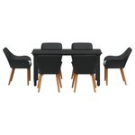 vidaXL Ensemble de salle à manger de jardin 7 pièces en poly rattan noir