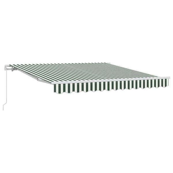 vidaXL Auvent Rétractable Vert et blanc 350 x 250 cm tissu