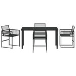 vidaXL Ensemble de salle à manger pour jardin 5 Pièces Noir Poly rotin
