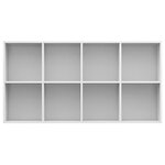 vidaXL Bibliothèque/Buffet Blanc brillant 66x30x130 cm Bois ingénierie