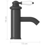 vidaXL Robinet de lavabo de salle de bain Gris 130x180 mm