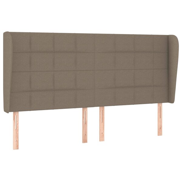 vidaXL Tête de lit avec oreilles Taupe 203x23x118/128 cm Tissu