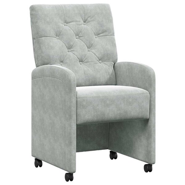 vidaXL Chaises de Salle à Manger avec Roues 2 Pièces Gris clair