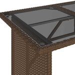 vidaXL Table de jardin avec dessus en verre marron 110x68x70 cm rotin