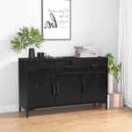 vidaXL Buffet Noir 110x35x70 cm Bois de pin massif