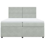 vidaXL Sommier à lattes de lit et matelas Gris clair 200x200cm Velours