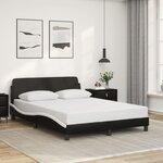 vidaXL Cadre de lit sans matelas noir et blanc 120x200 cm similicuir
