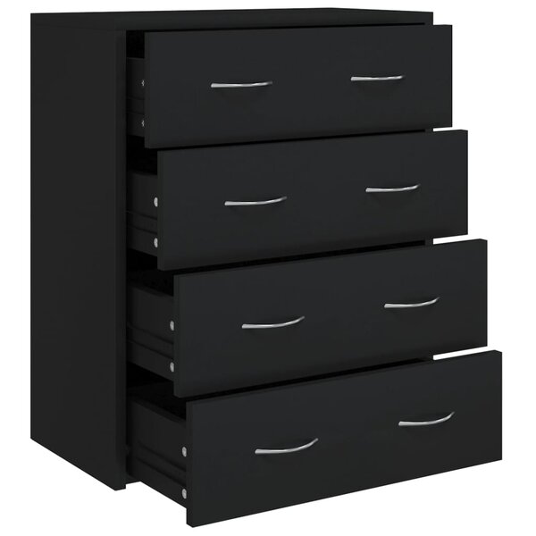vidaXL Buffet avec 4 tiroirs 60x30 5x71 cm Noir