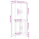 vidaXL Buffet haut Gris béton 69 5x34x180 cm Bois d'ingénierie