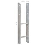 vidaXL Piquets de clôture 6 Pièces Argenté 14x6x60 cm Acier galvanisé