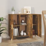 vidaXL Buffet chêne fumé 90x34x80 cm bois d'ingénierie