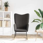 vidaXL Chaise à bascule Gris foncé Tissu Sherpa