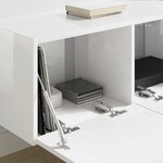 vidaXL Meuble TV mural Montage mural Blanc Brillant 60 x 31 x 29.5 cm