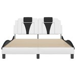 vidaXL Cadre de lit Viana sans matelas blanc et noir 140x190 cm similicuir