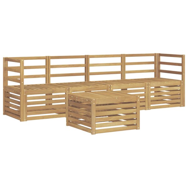 vidaXL Ensemble de canapés d'extérieur 5 pc Blanc Bois d'Acacia Massif