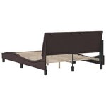 vidaXL Cadre de lit sans matelas marron foncé 140x190 cm tissu