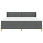 vidaXL Lit à ressorts avec matelas gris foncé  180 x 200 cm  tissu