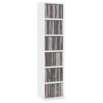 vidaXL Armoire à CD Blanc 21x20x88 cm Bois d'ingénierie