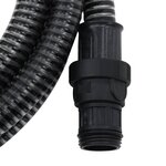 vidaXL Tuyau d'aspiration avec raccords en PVC noir 1" 10 m PVC