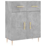 vidaXL Buffet haut Gris béton 69 5x34x180 cm Bois d'ingénierie