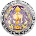 Monnaie GEMINI Aquarelle Zodiac 1 Oz Argent 5 Cedis Ghana 2026 (PRÉCOMMANDE)
