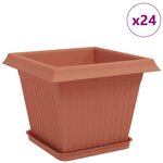 vidaXL Pots de plantes 24 Pièces Rouge brique 28 5 x 28 5 x 22 cm