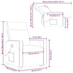 vidaXL Fauteuil de massage inclinable Gris clair Tissu