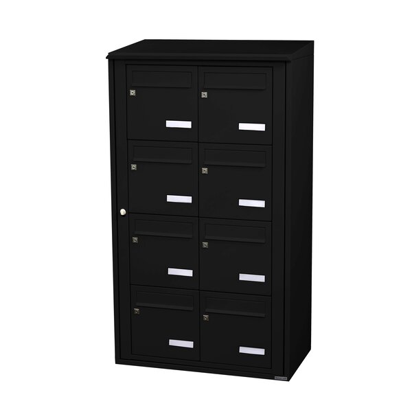 Bloc collectif Leabox 2x4  grade 3  simple face  extérieur  mural  noir 9005 finition brillante