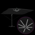 vidaXL Parasol déporté Roma avec LED Noir 352x251x265 cm Aluminium
