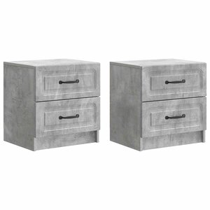 vidaXL Cabinet de chevet 2 pièces Gris béton 43 x 34 5 x 44 5 cm