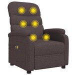 vidaXL Fauteuil électrique de massage Marron foncé Tissu