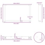 vidaXL Pieds de table basse en U 2 pièces Blanc 60 x (42-43) cm Acier