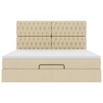 VidaXL Cadre de lit ottoman avec matelas crème 160x200 cm tissu